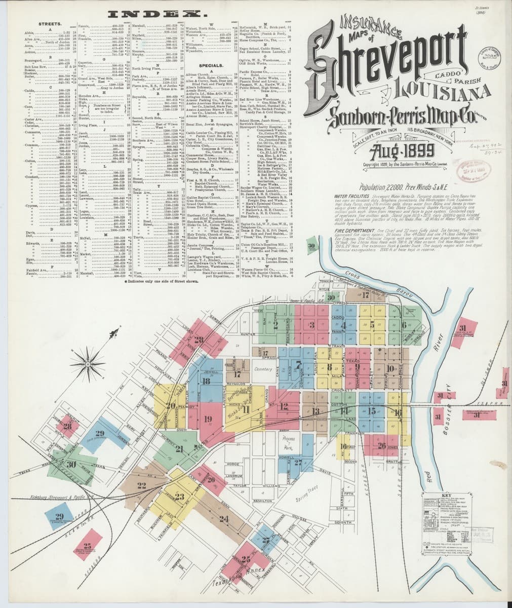 Shreveport, Louisiana - 1899 Sanborn Map