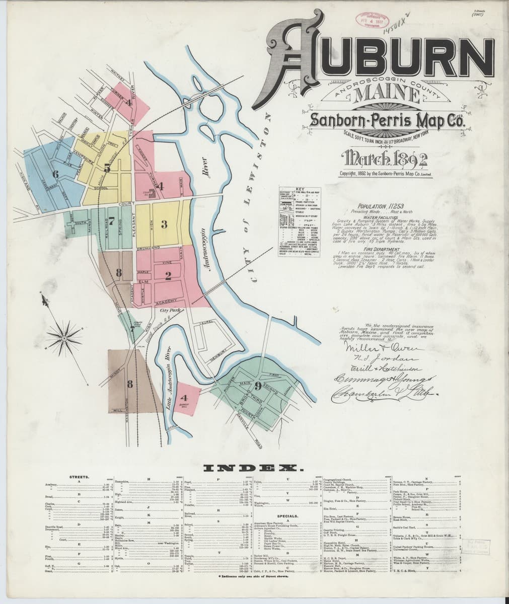 Auburn, Maine - 1892 Sanborn Map