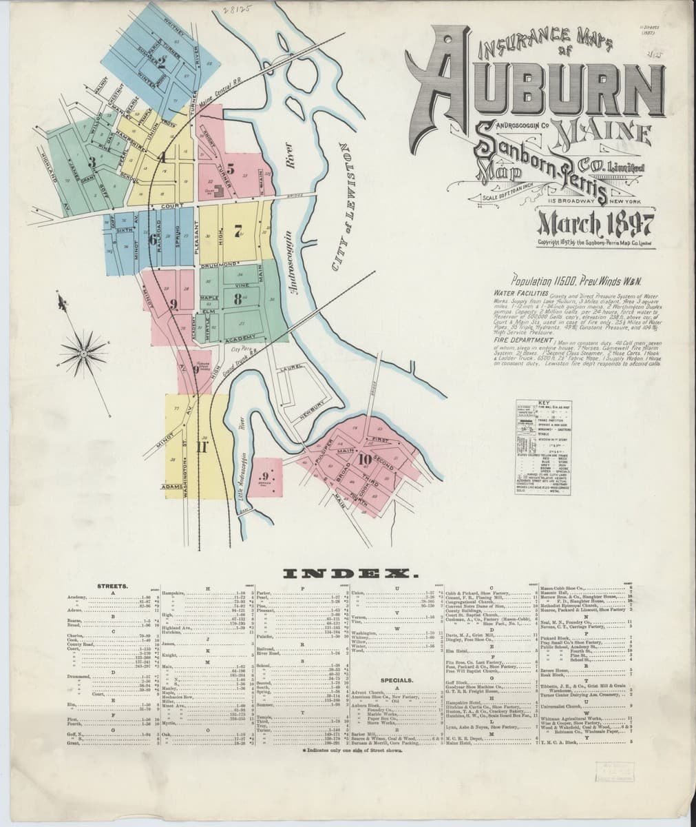 Auburn, Maine - 1897 Sanborn Map