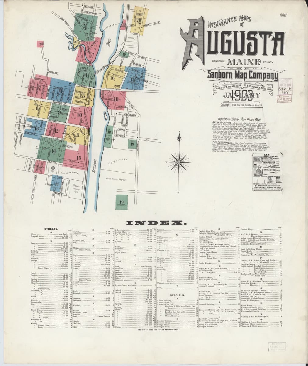 Augusta, Maine - 1903 Sanborn Map