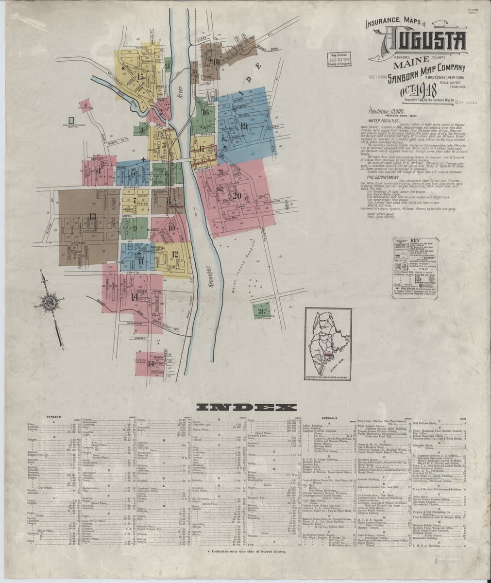 Augusta, Maine - 1918 Sanborn Map