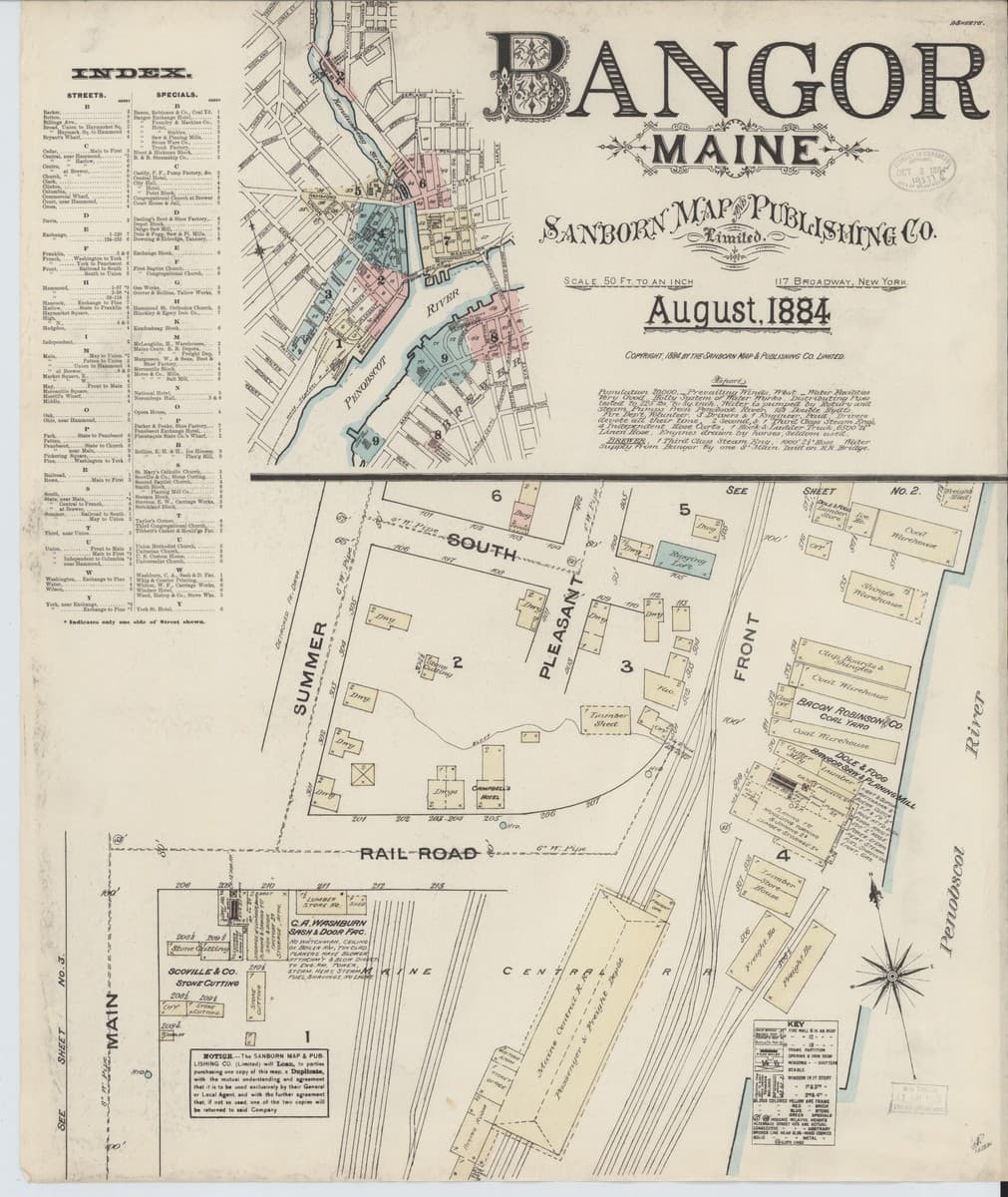 Bangor, Maine - 1884 Sanborn Map