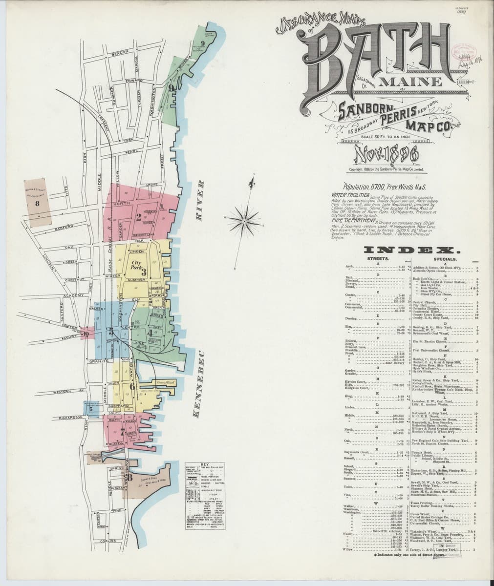 Bath, Maine - 1896 Sanborn Map
