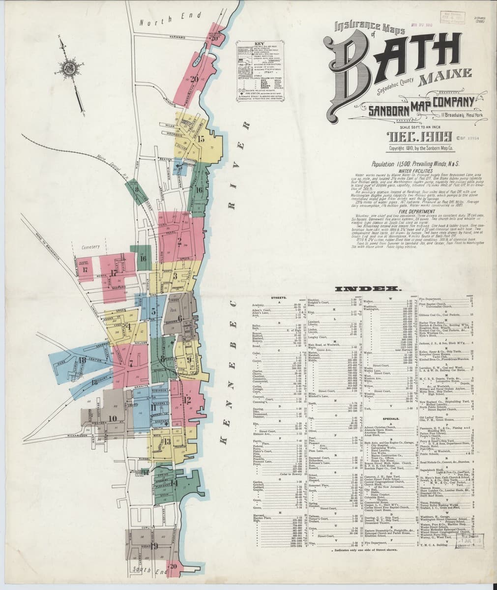 Bath, Maine - 1909 Sanborn Map