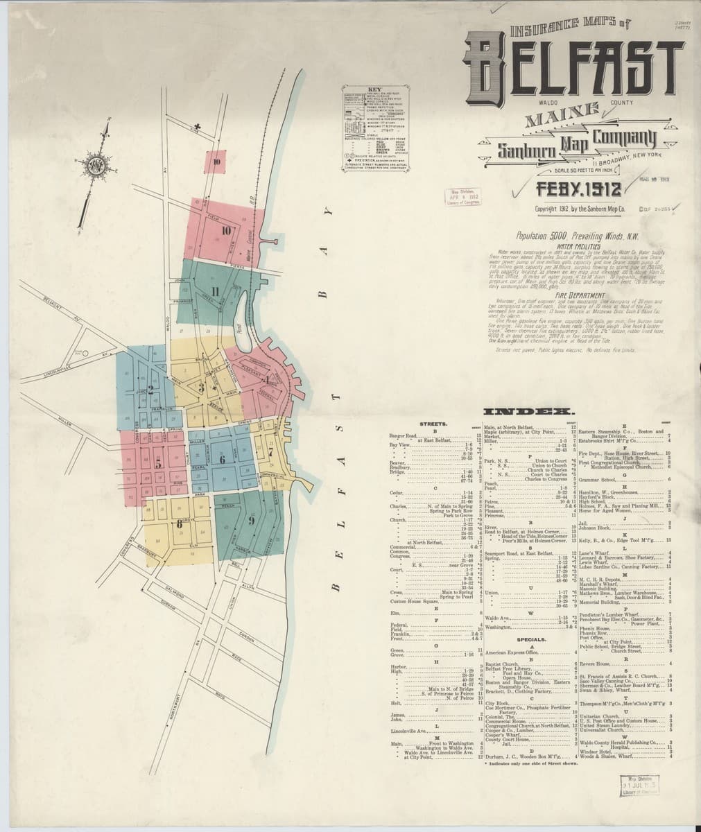Belfast, Maine - 1912 Sanborn Map