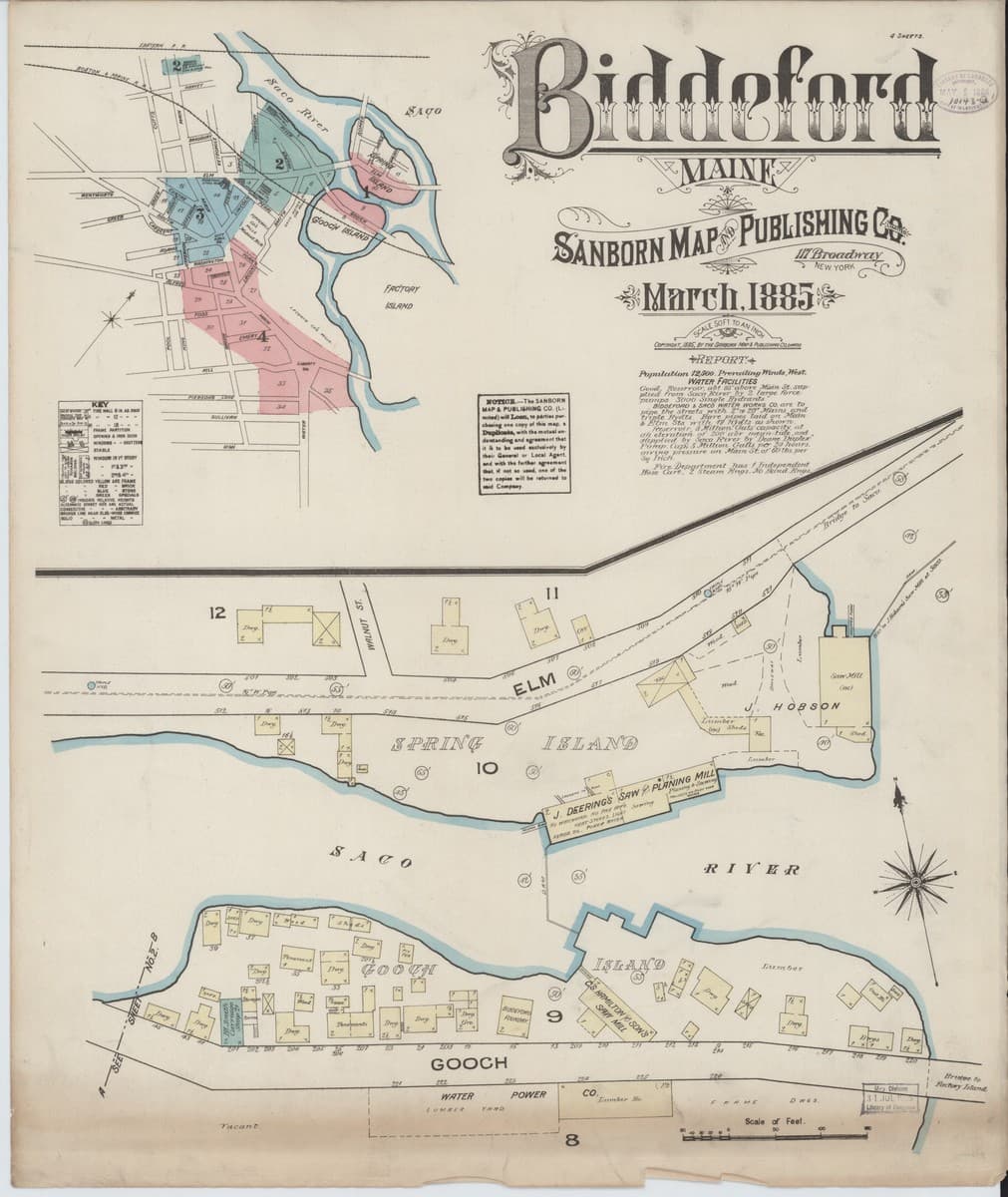 Biddeford, Maine - 1885 Sanborn Map