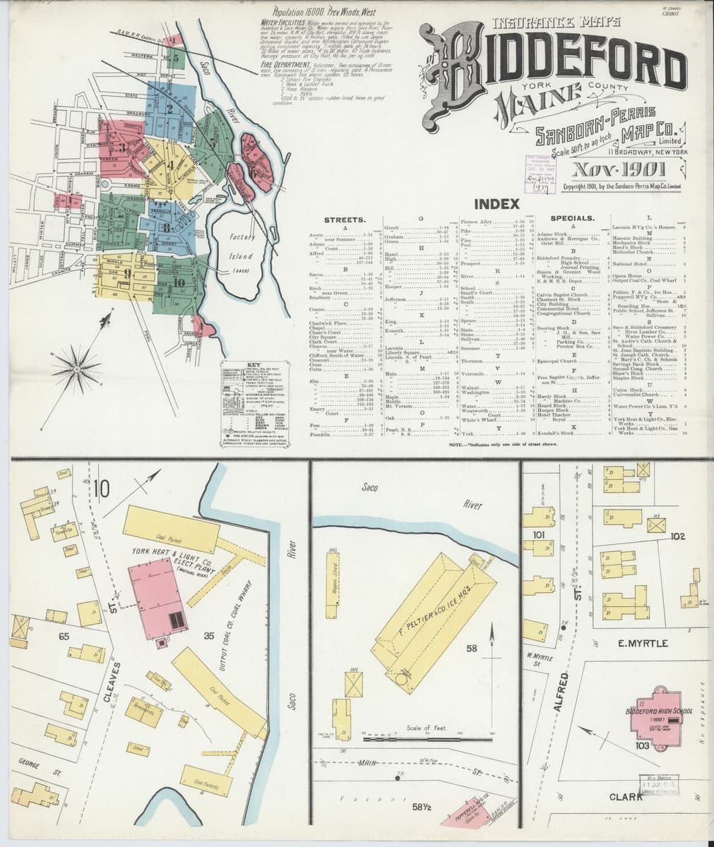 Biddeford, Maine - 1901 Sanborn Map