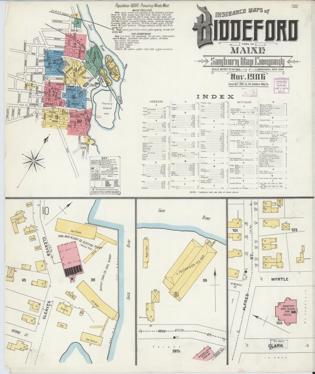 Biddeford, Maine - 1906 Sanborn Map