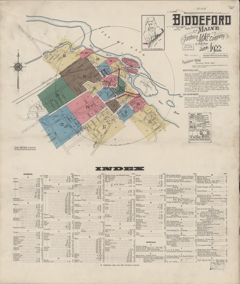Biddeford, Maine - 1922 Sanborn Map
