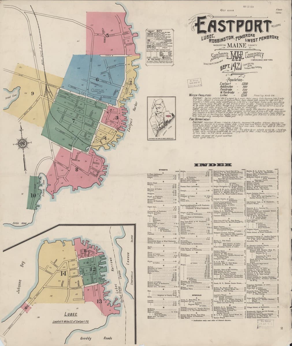 Eastport, Maine - 1921 Sanborn Map