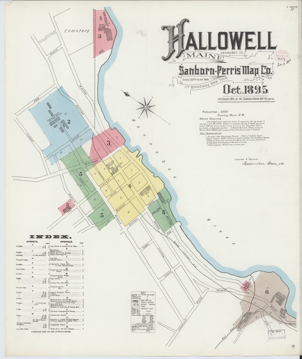 Hallowell, Maine - 1895 Sanborn Map