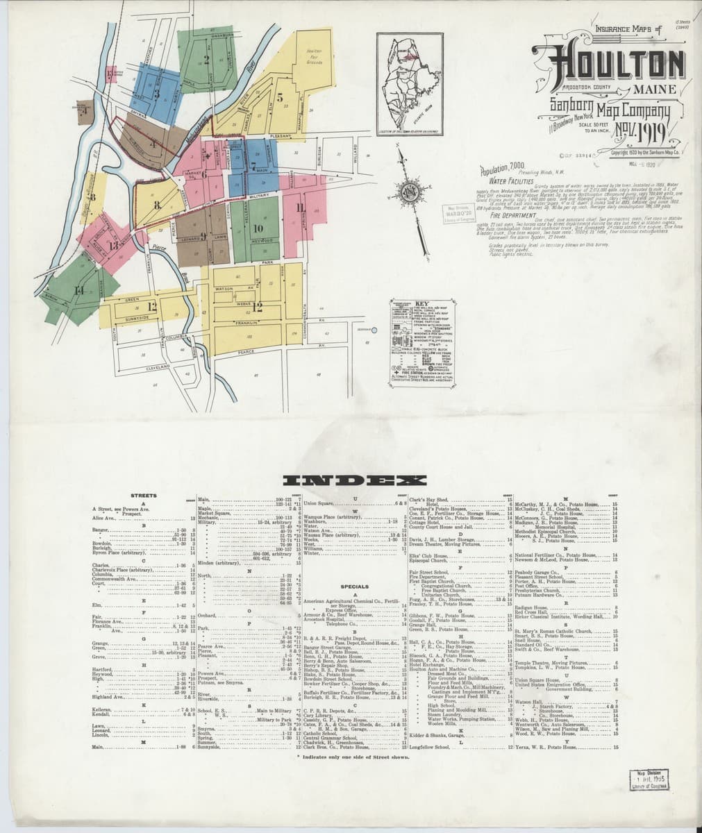 Houlton, Maine - 1919 Sanborn Map