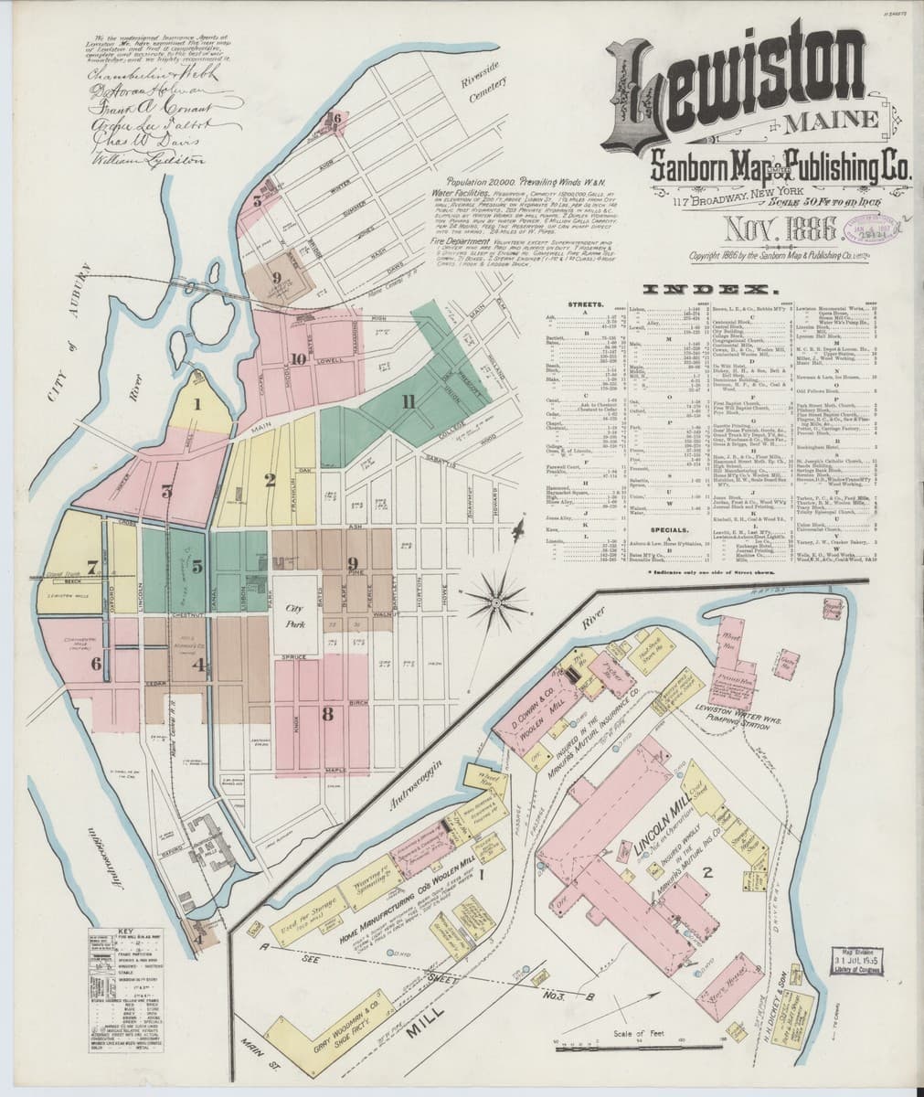 Lewiston, Maine - 1886 Sanborn Map