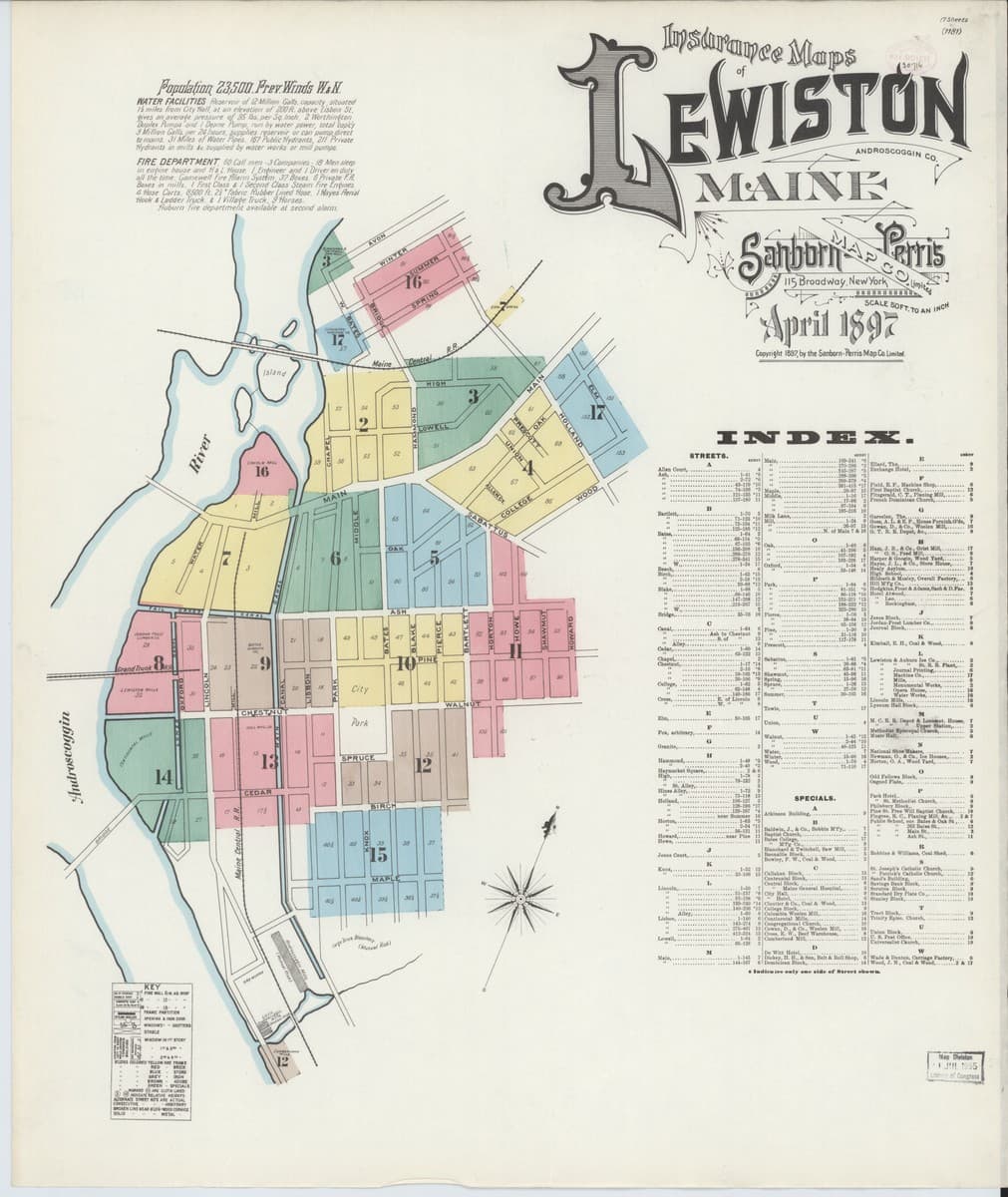 Lewiston, Maine - 1897 Sanborn Map