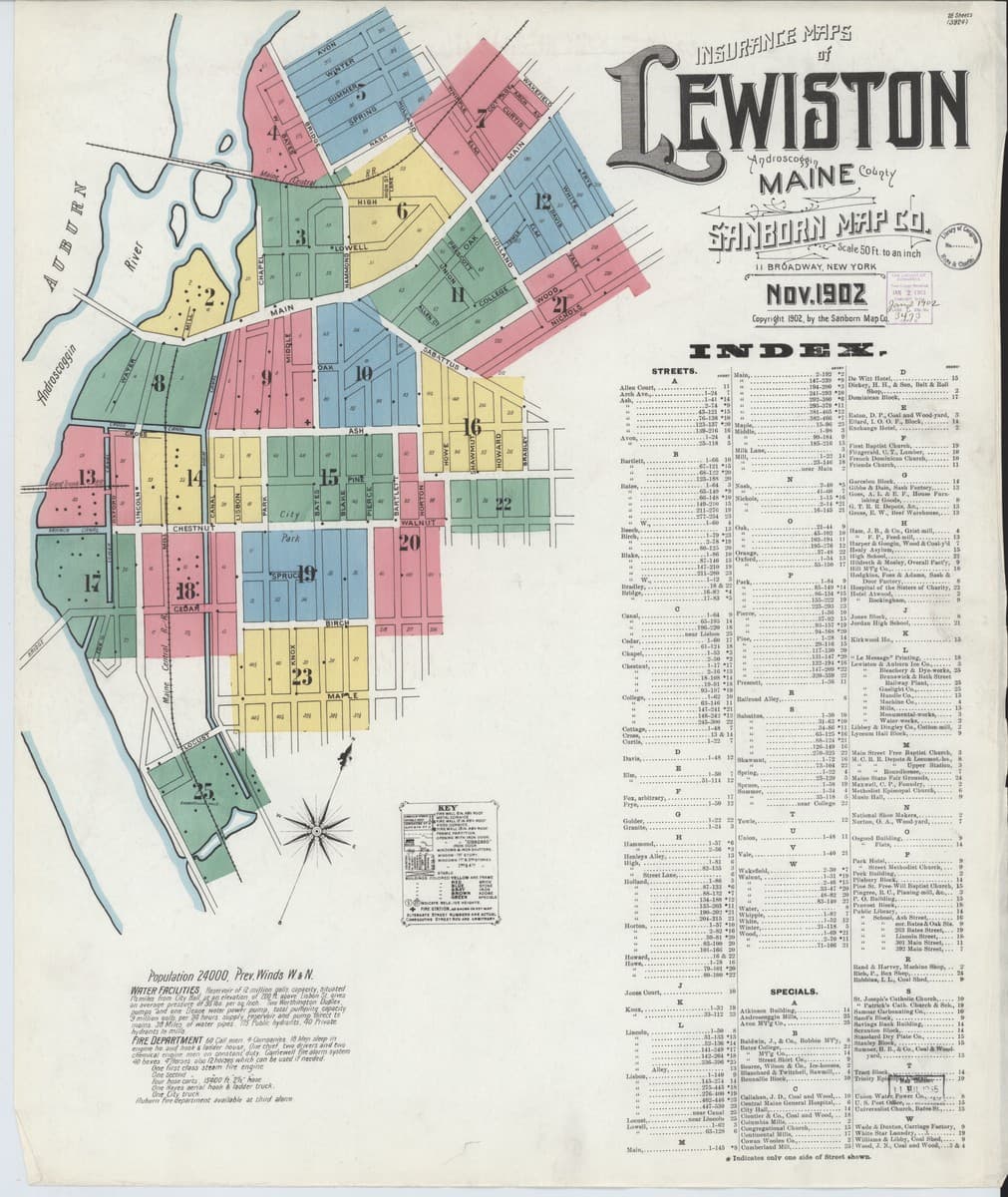 Lewiston, Maine - 1902 Sanborn Map