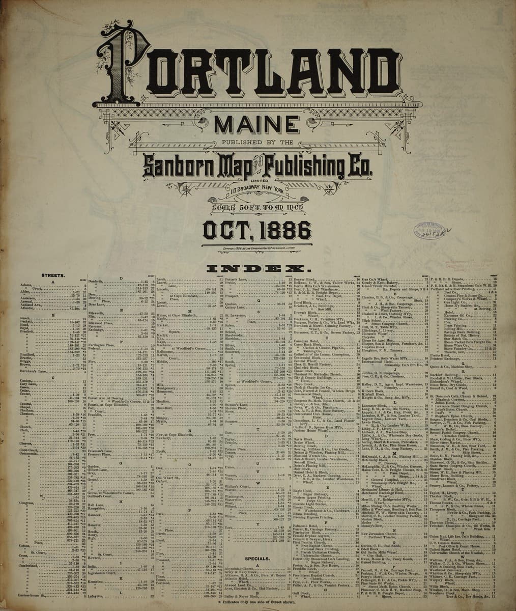 Portland, Maine - 1886 Sanborn Map