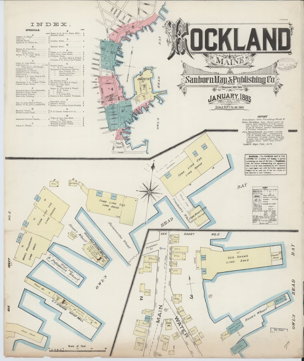 Rockland, Maine - 1885 Sanborn Map
