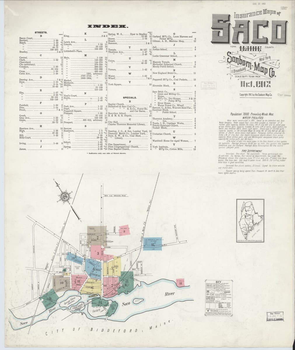 Saco, Maine - 1912 Sanborn Map