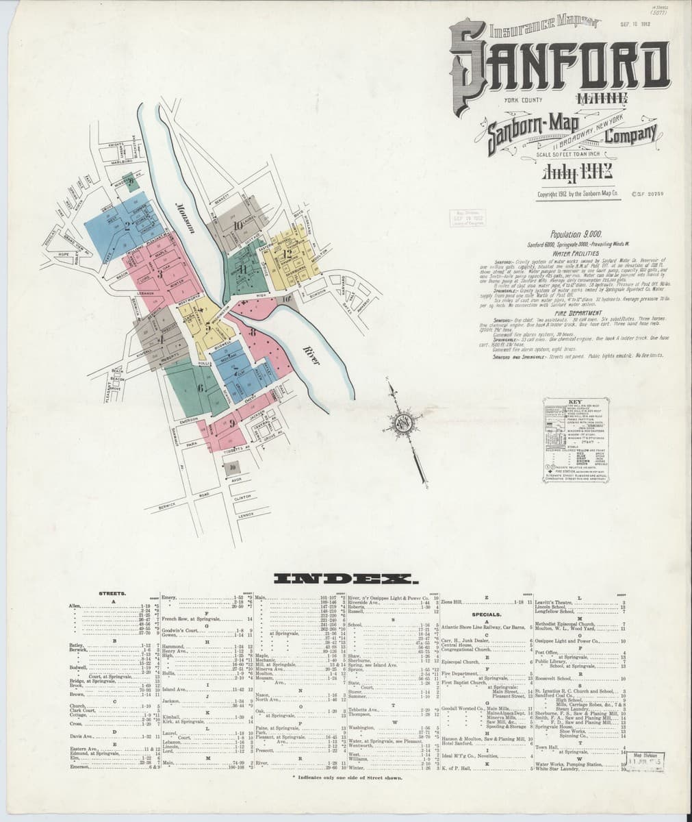 Sanford, Maine - 1912 Sanborn Map