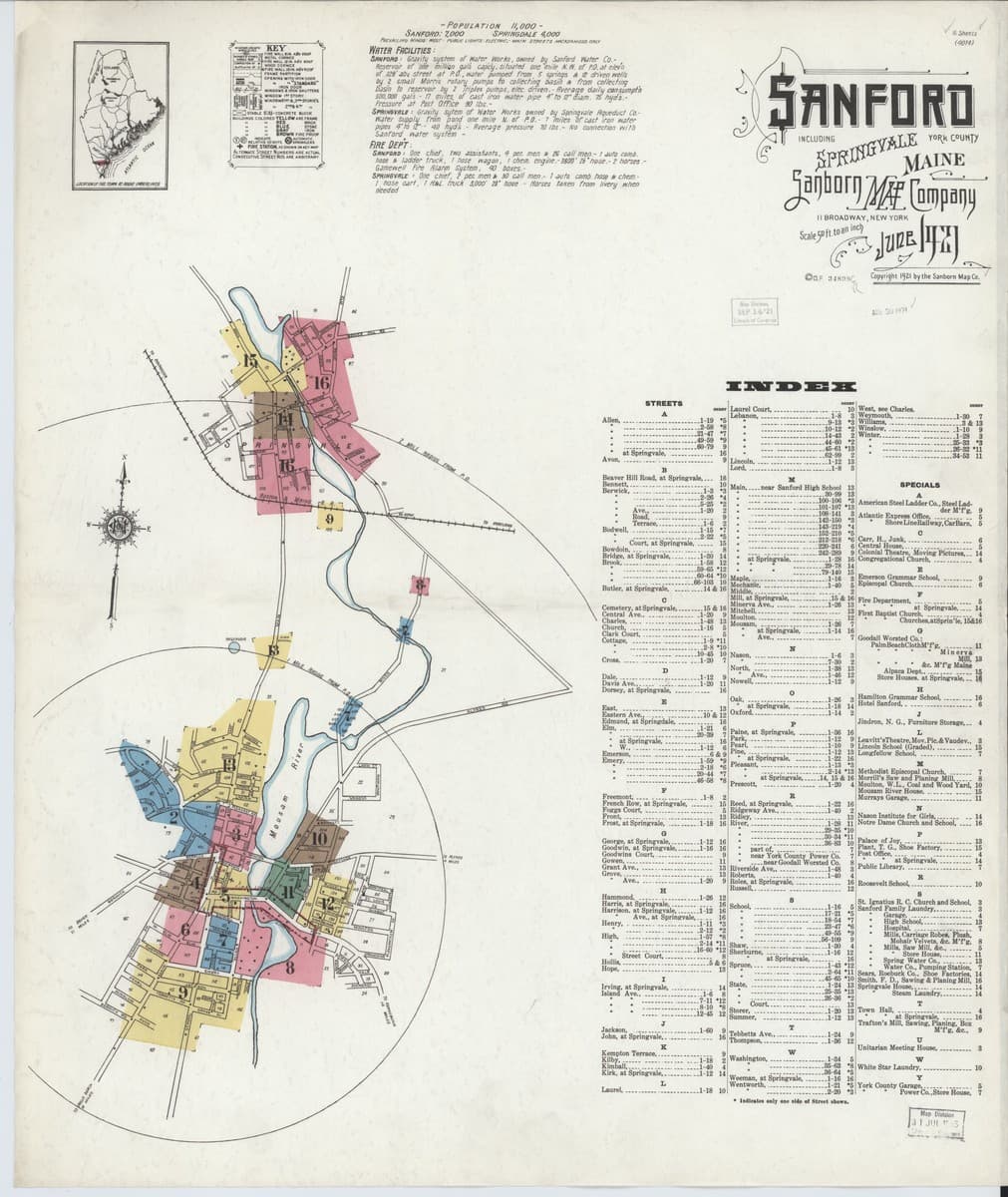 Sanford, Maine - 1921 Sanborn Map