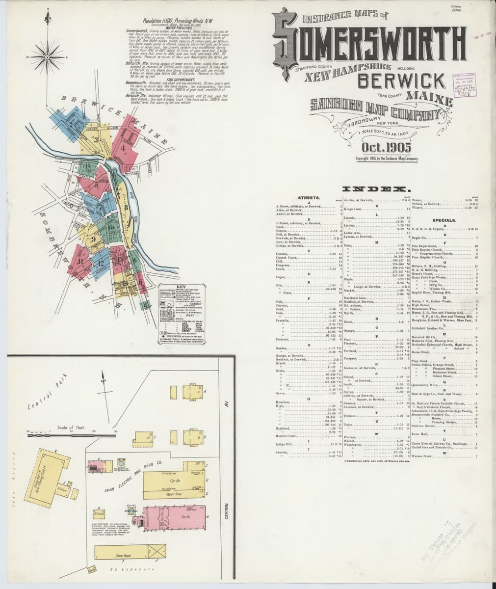 Somersworth, Maine - 1905 Sanborn Map
