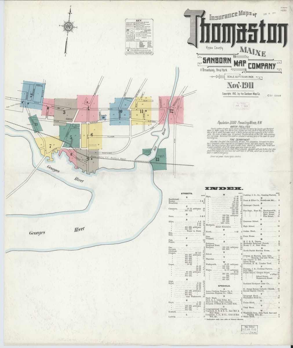 Thomaston, Maine - 1911 Sanborn Map
