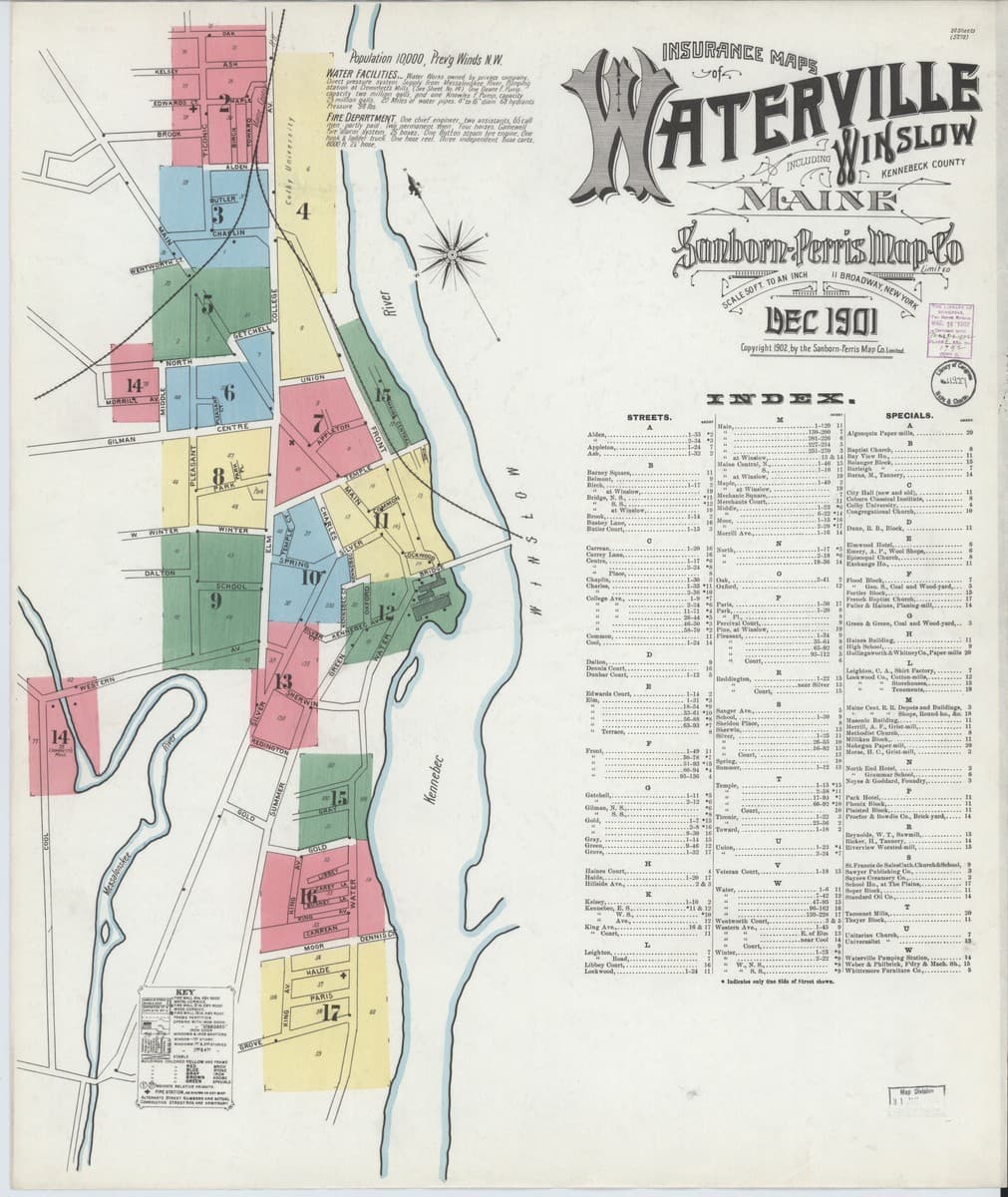 Waterville, Maine - 1901 Sanborn Map
