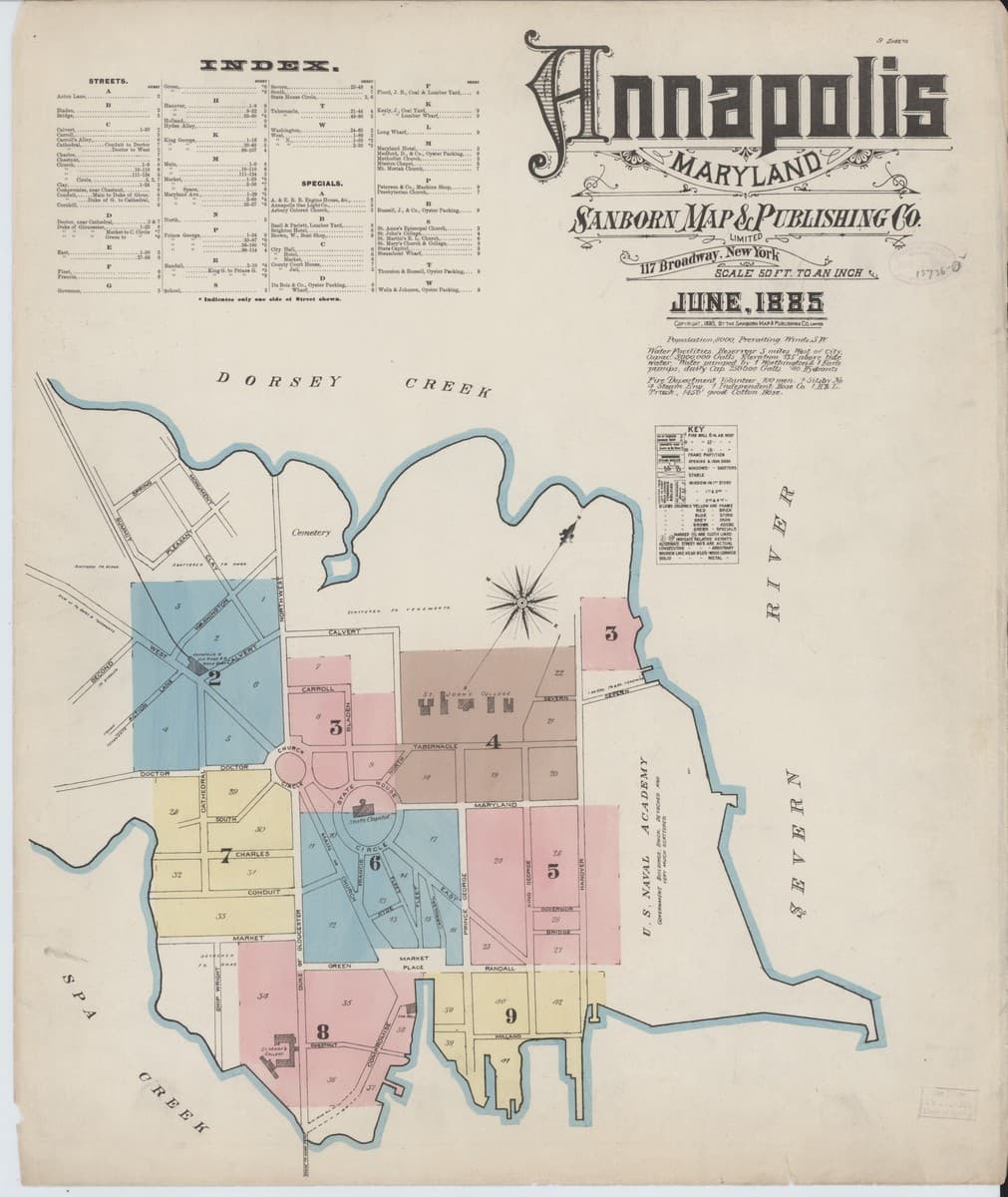 Annapolis, Maryland - 1885 Sanborn Map