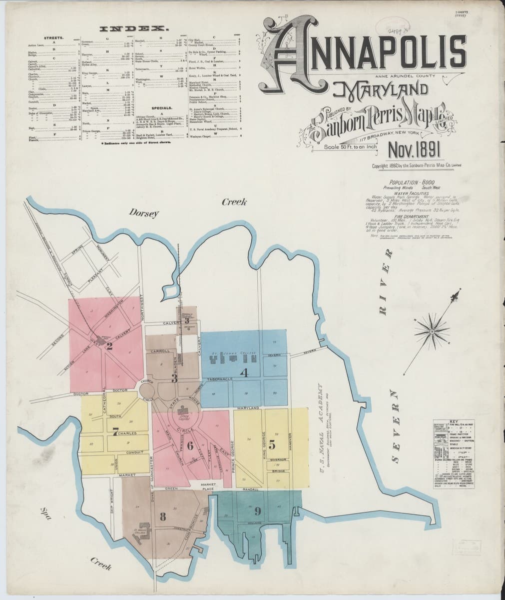 Annapolis, Maryland - 1891 Sanborn Map