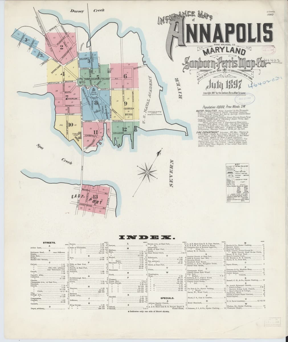 Annapolis, Maryland - 1897 Sanborn Map