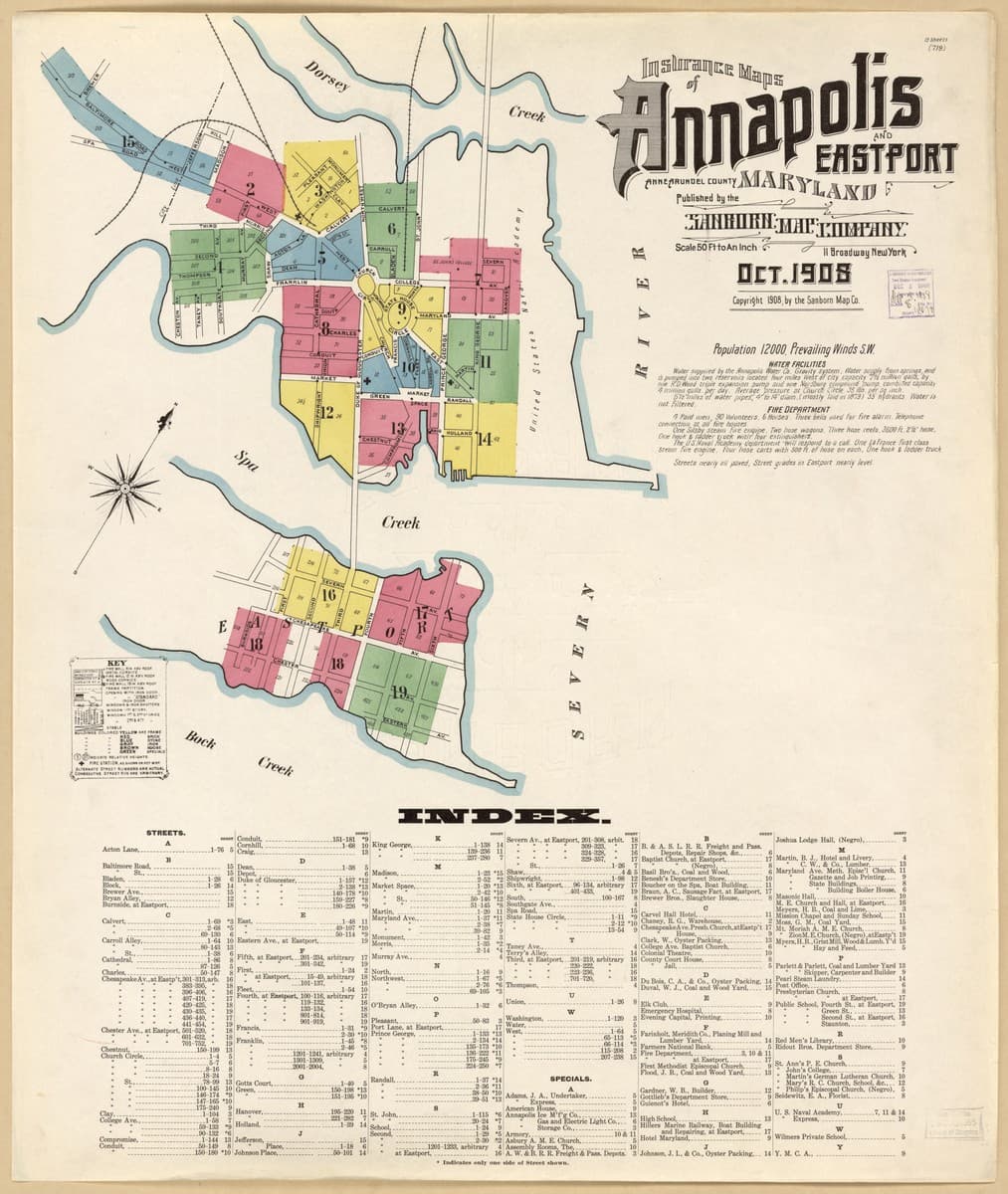 Annapolis, Maryland - 1908 Sanborn Map