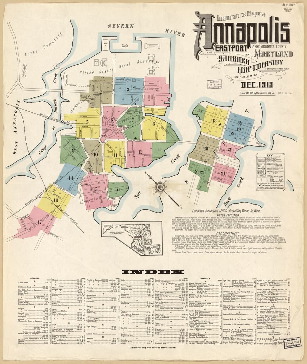 Annapolis, Maryland - 1913 Sanborn Map