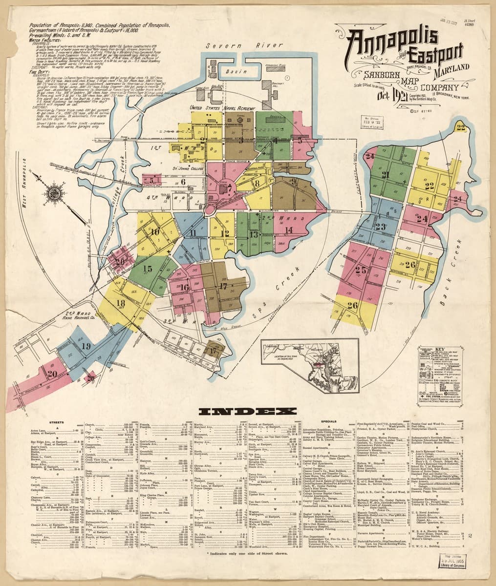 Annapolis, Maryland - 1921 Sanborn Map