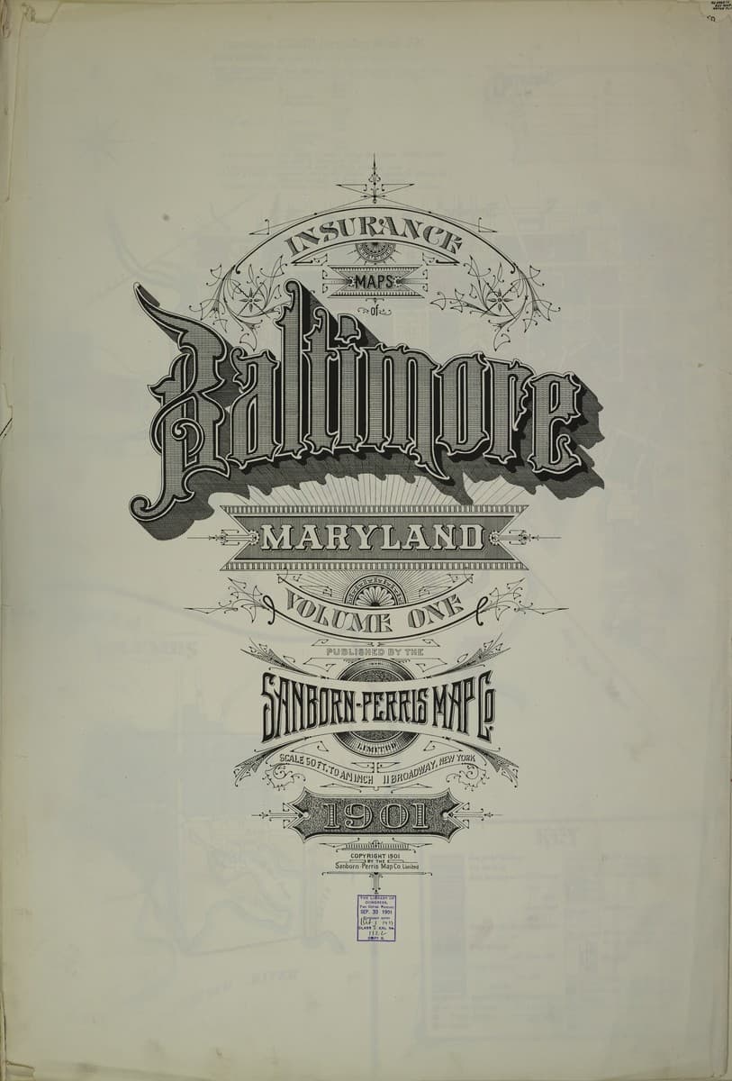 Framed print of Baltimore, Maryland (1901)