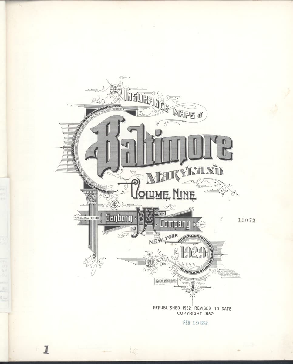 Baltimore, Maryland - 1929 Sanborn Map