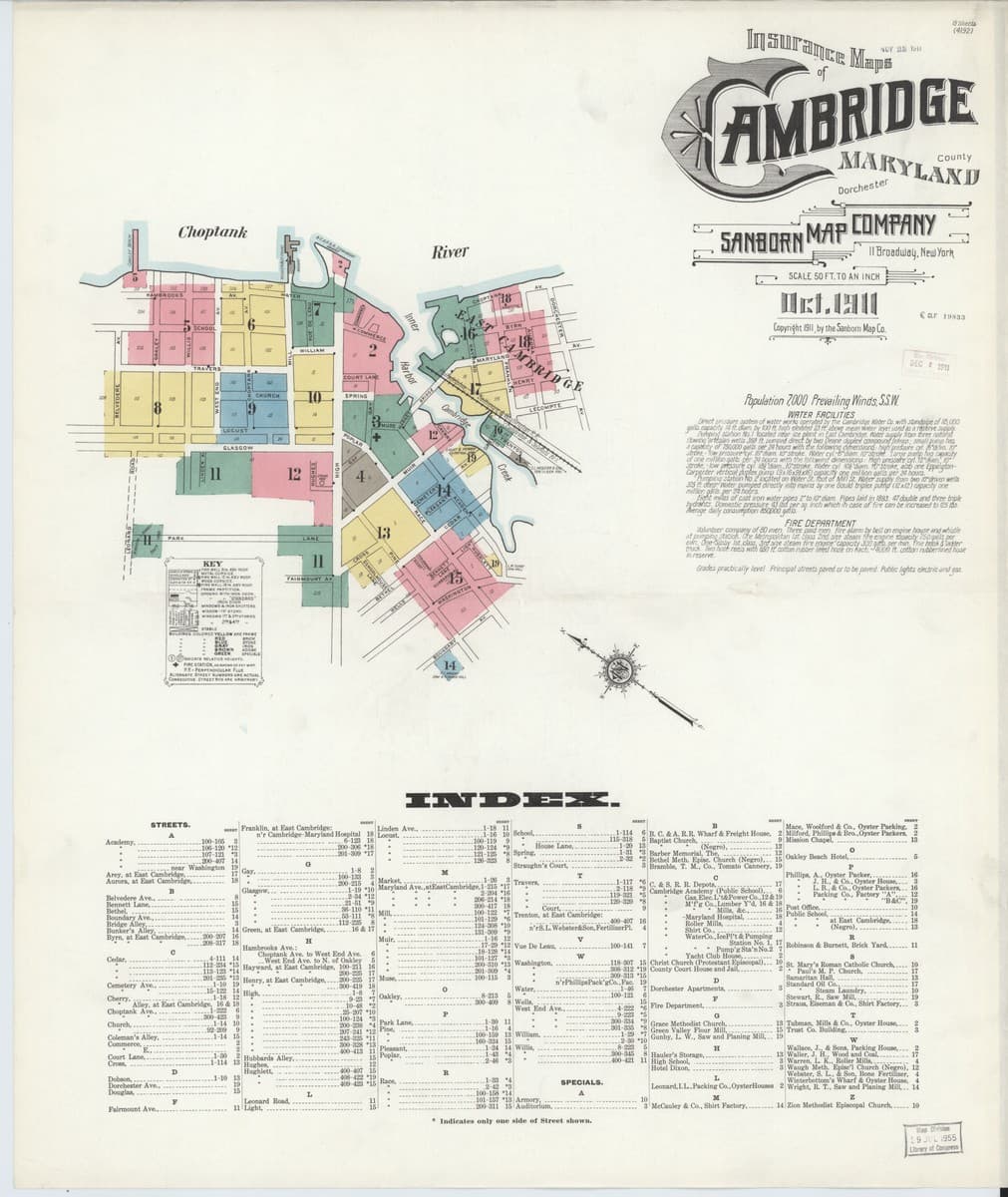 Cambridge, Maryland - 1911 Sanborn Map