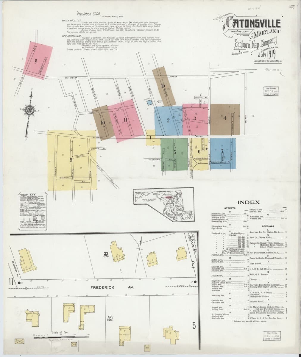 Catonsville, Maryland - 1919 Sanborn Map