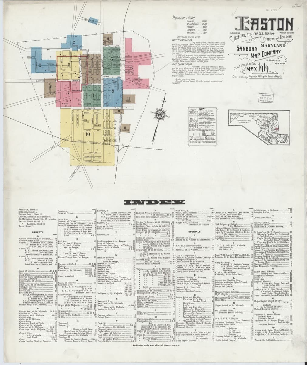 Easton, Maryland - 1919 Sanborn Map
