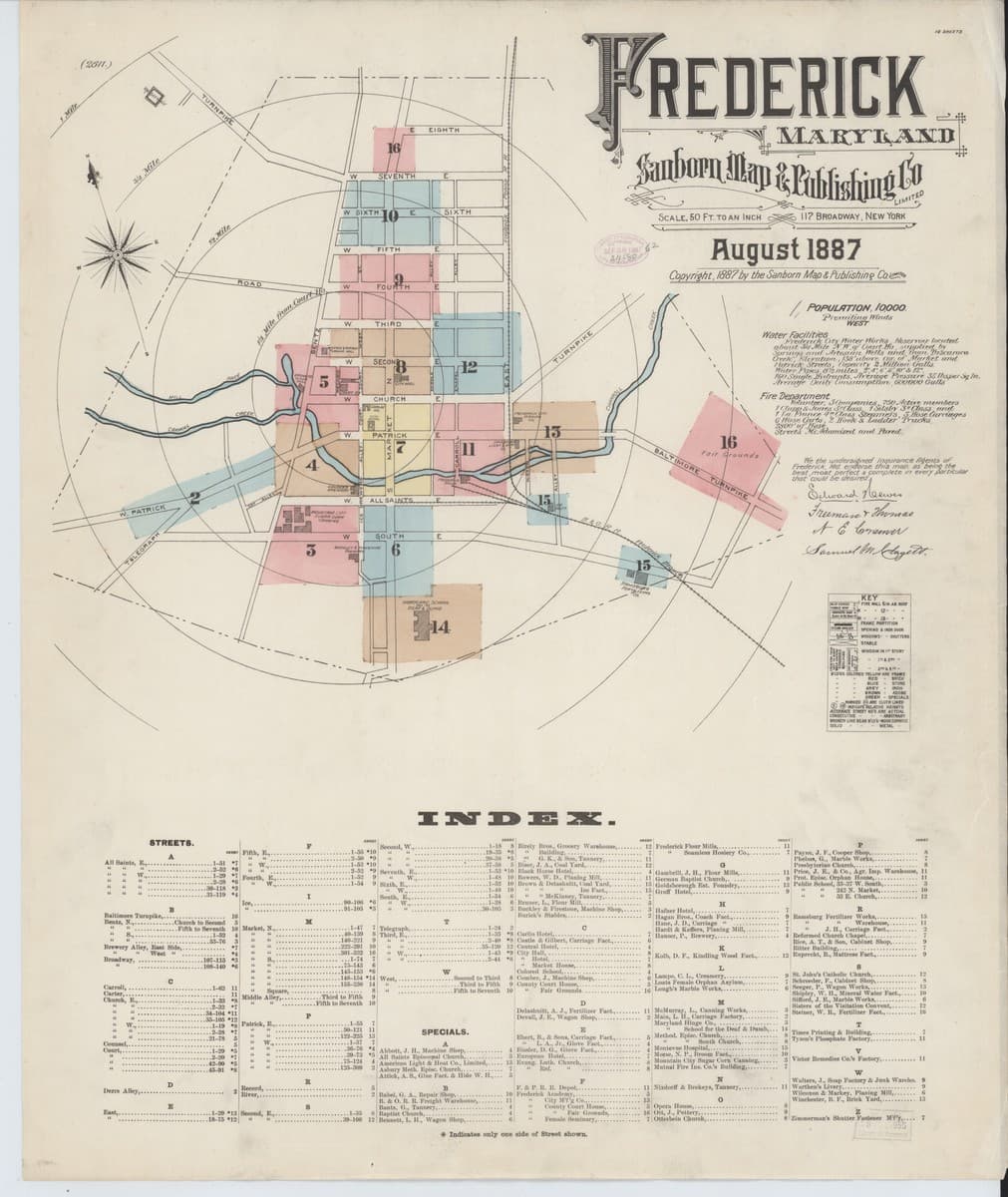 Frederick, Maryland - 1887 Sanborn Map