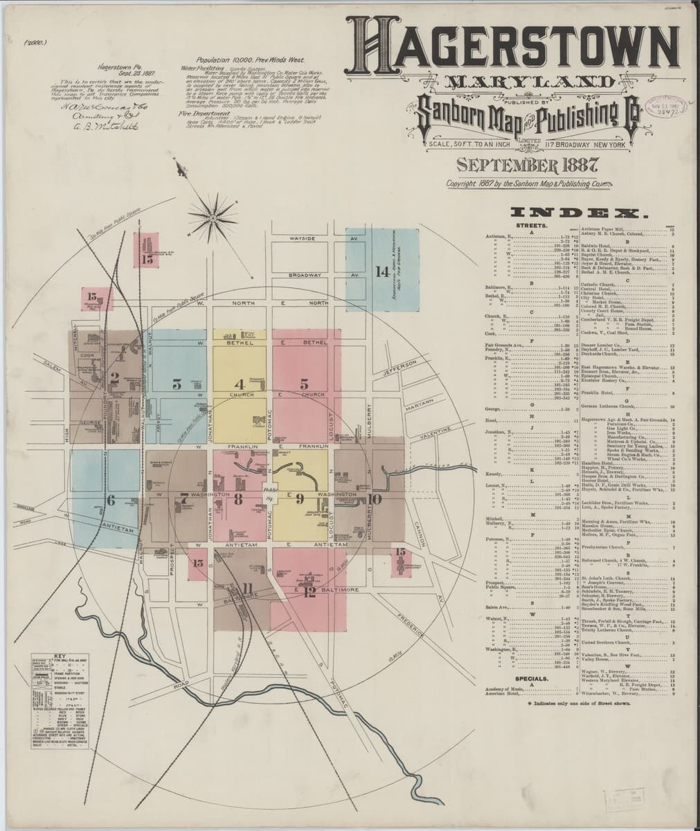 Hagerstown, Maryland - 1887 Sanborn Map