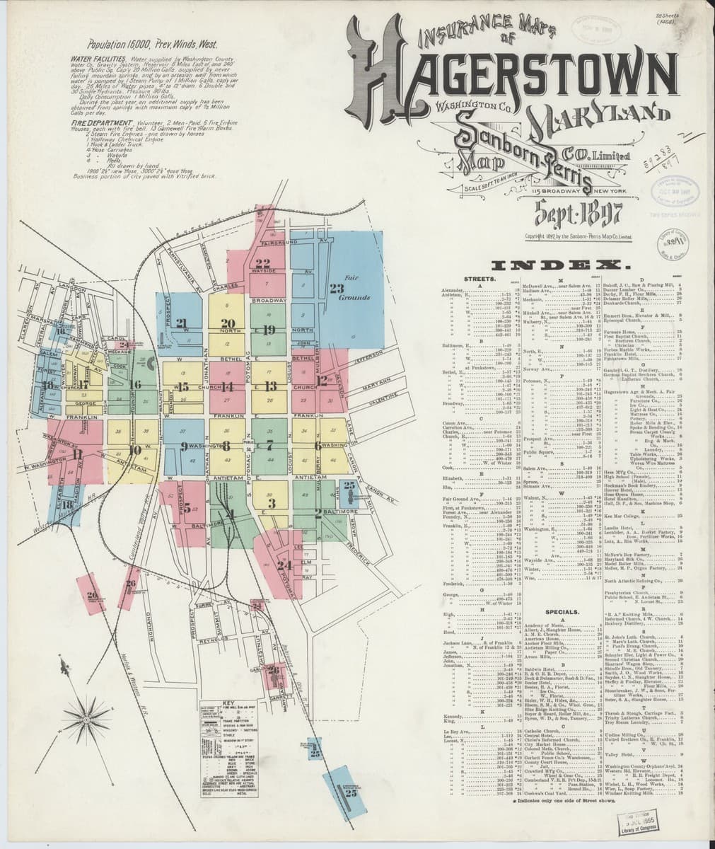 Hagerstown, Maryland - 1897 Sanborn Map