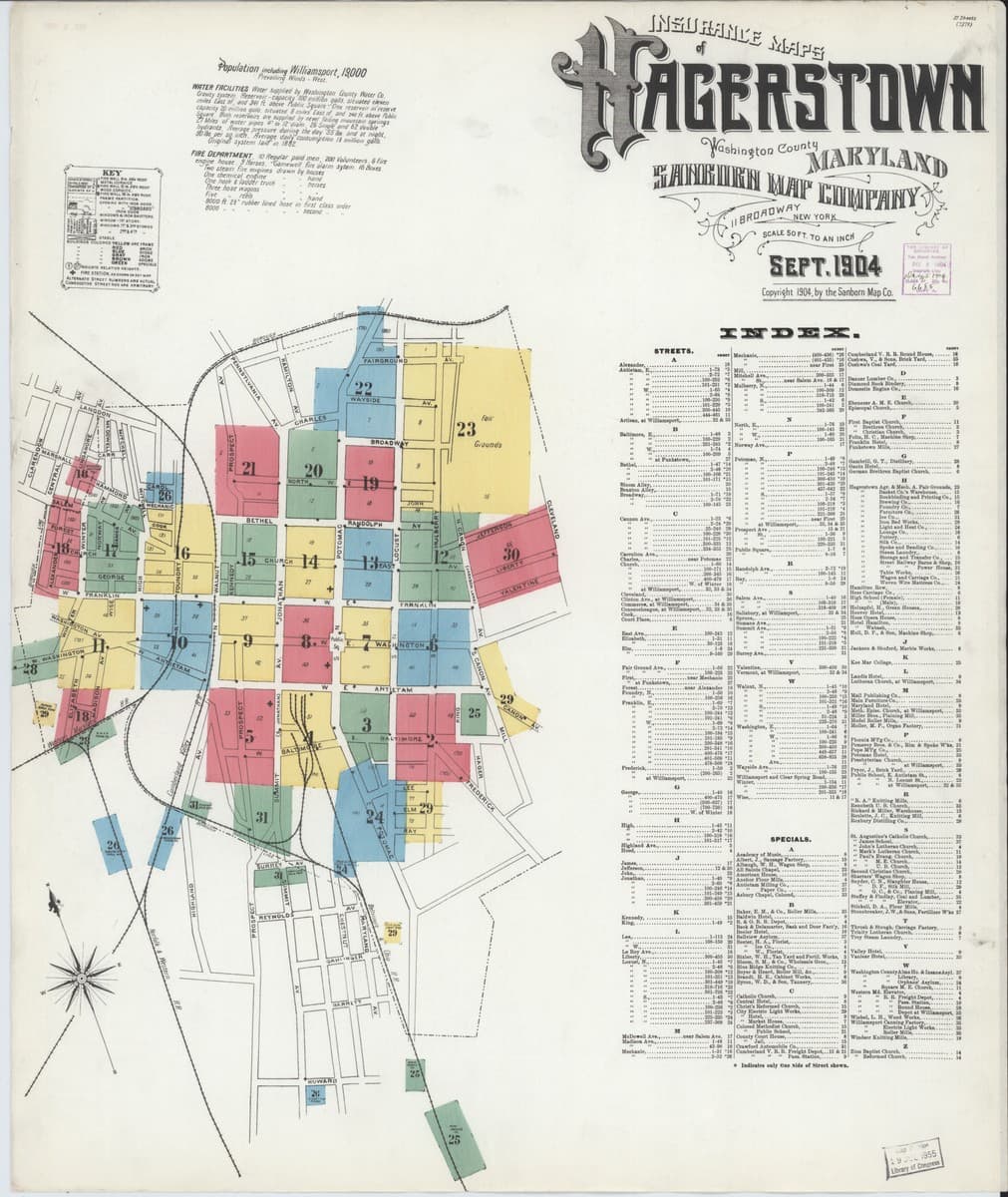 Hagerstown, Maryland - 1904 Sanborn Map