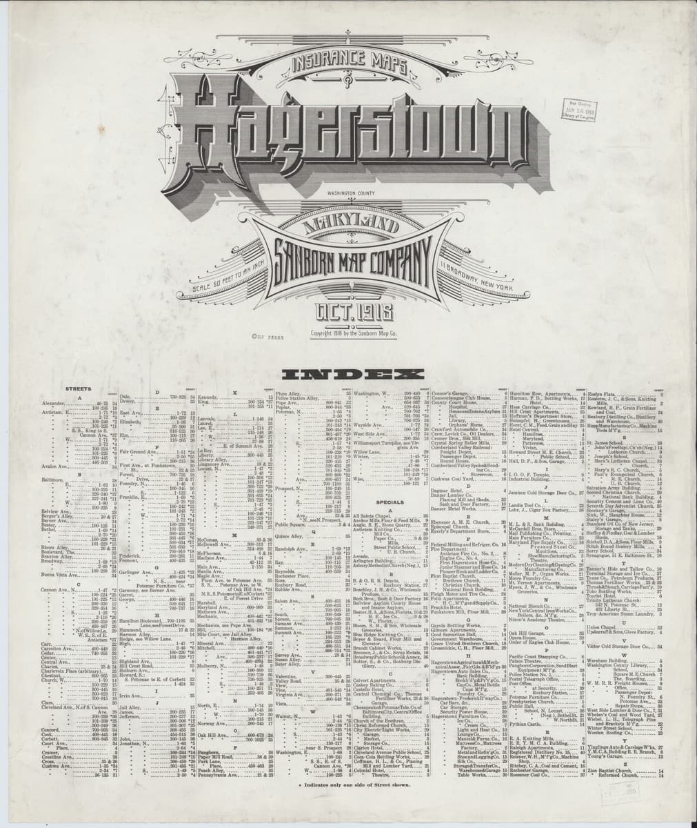 Hagerstown, Maryland - 1918 Sanborn Map