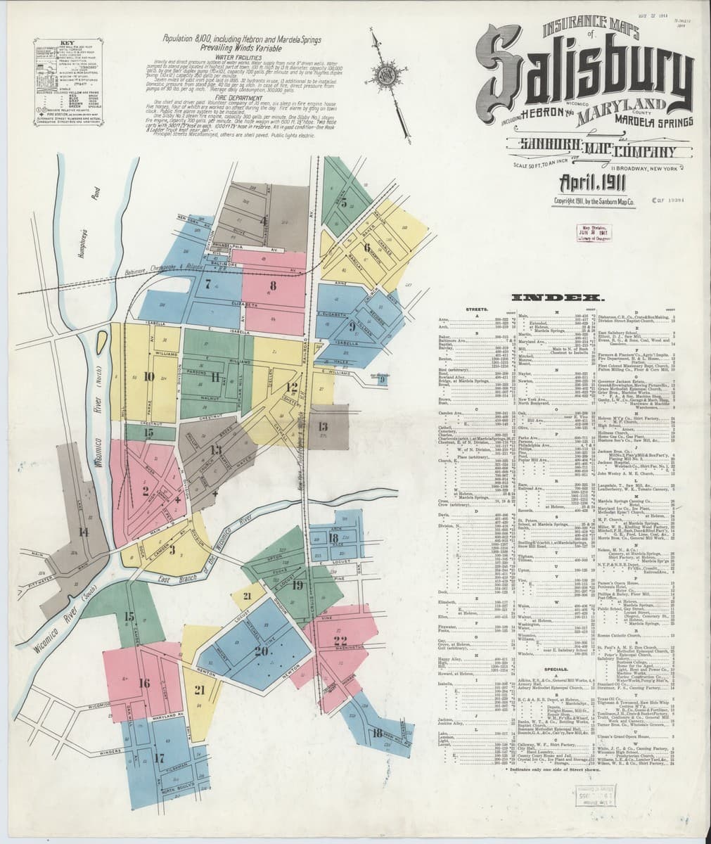Salisbury, Maryland - 1911 Sanborn Map