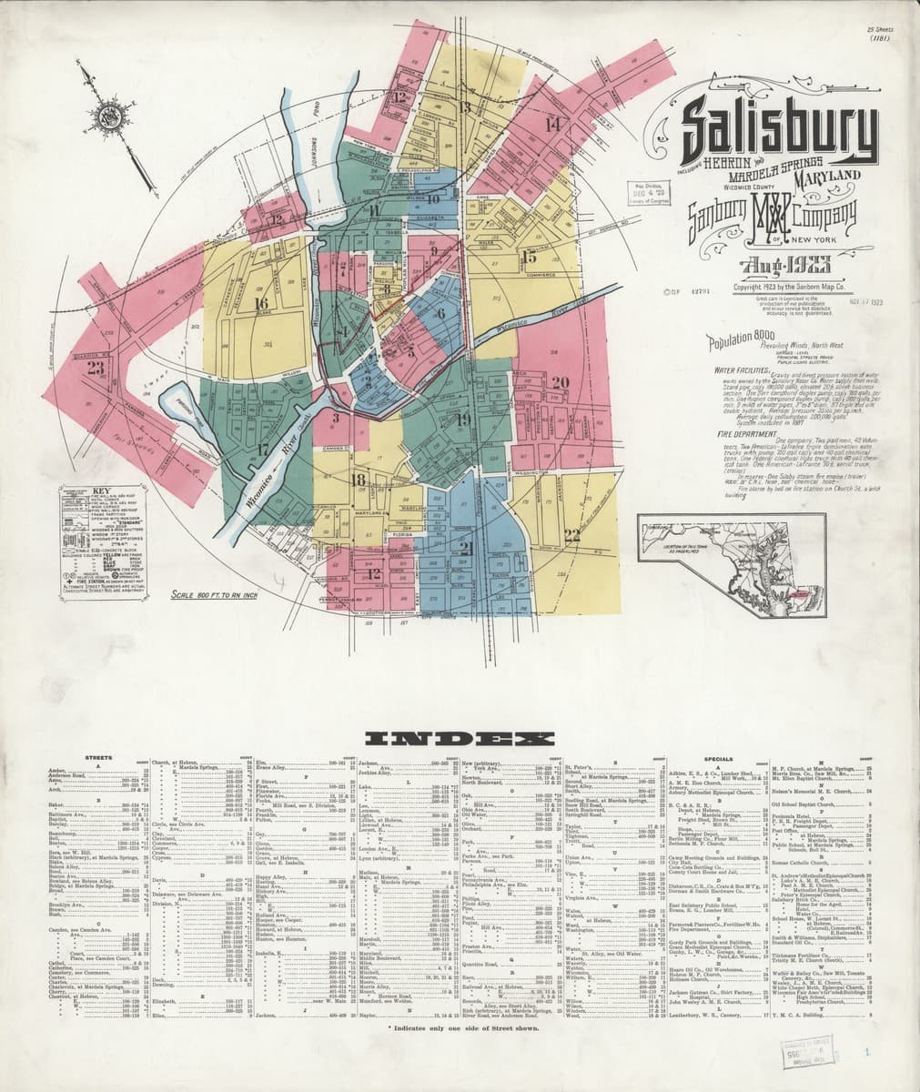 Salisbury, Maryland - 1923 Sanborn Map
