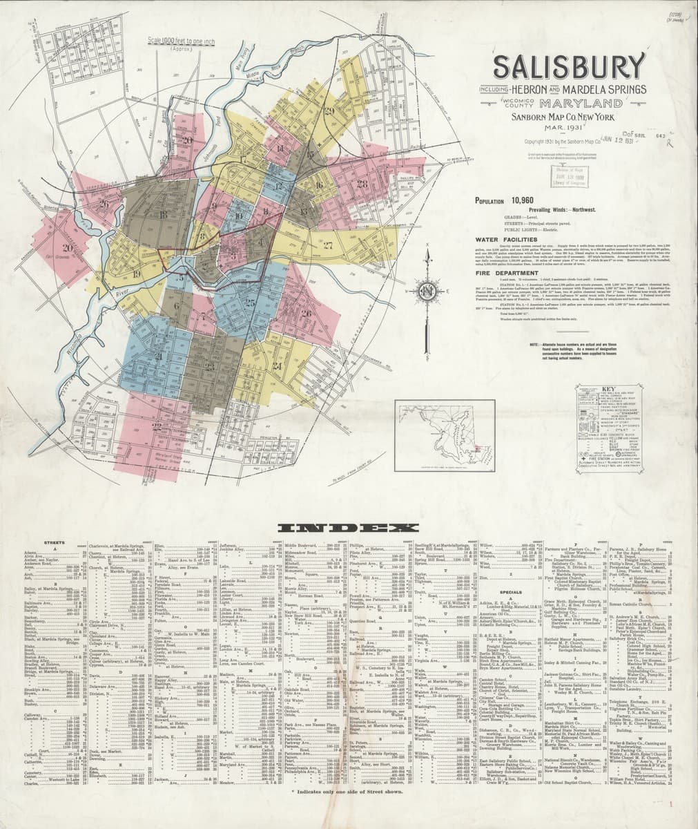 Salisbury, Maryland - 1931 Sanborn Map