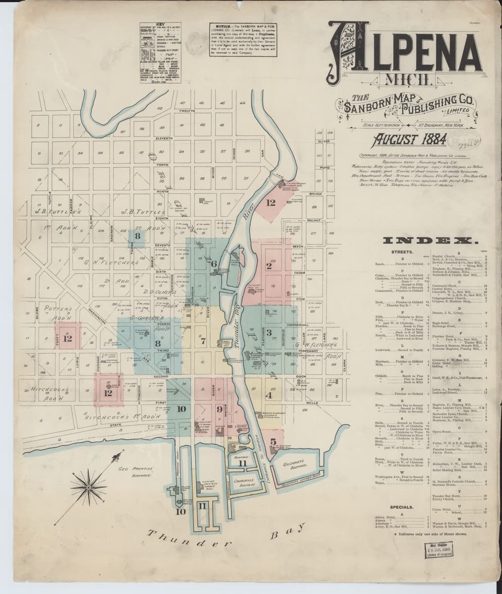 Alpena, Michigan - 1884 Sanborn Map