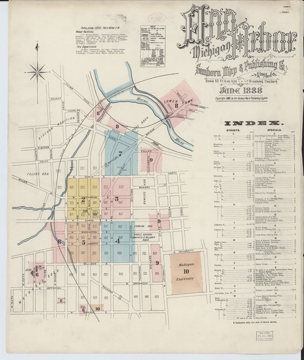 Ann Arbor, Michigan - 1888 Sanborn Map