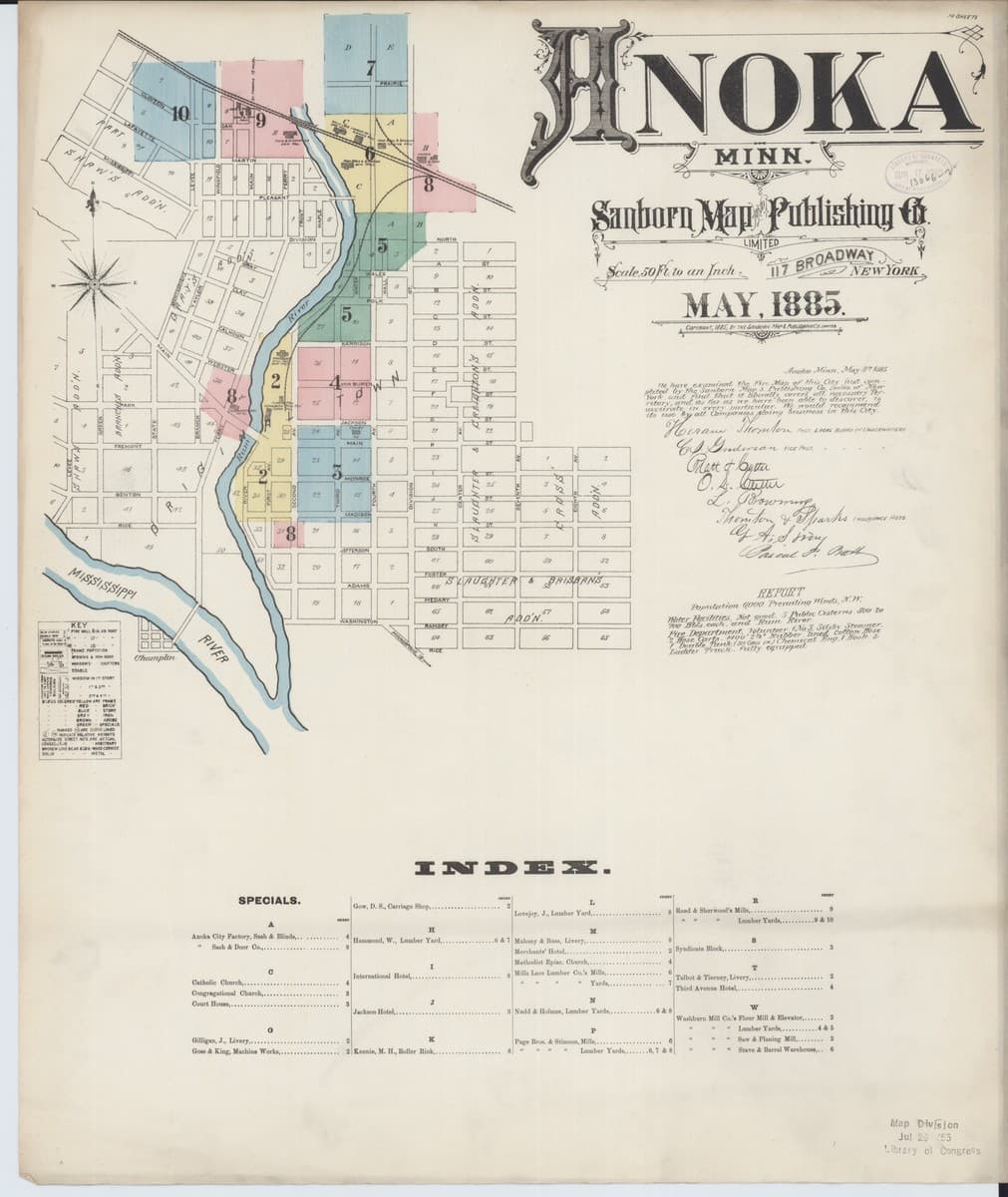 Anoka, Minnesota - 1885 Sanborn Map