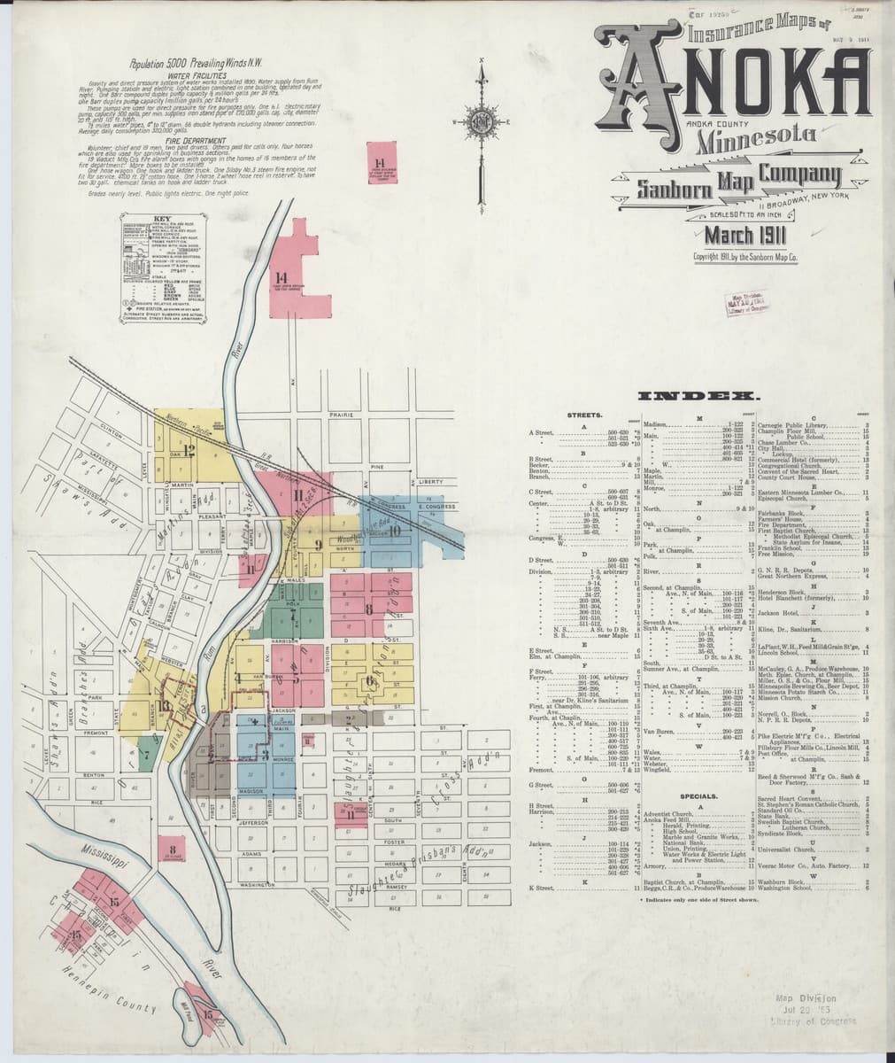 Anoka, Minnesota - 1911 Sanborn Map